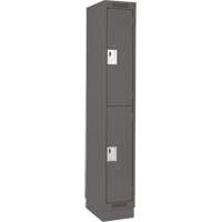 Clean Line Lockers, 2 -tier, 12" x 18" x 76", Steel, Charcoal, Rivet (Assembled) Southpoint Industrial Supply
