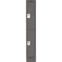 Clean Line Lockers, 2 -tier, 12" x 18" x 76", Steel, Charcoal, Rivet (Assembled) Southpoint Industrial Supply