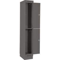 Clean Line Lockers, 2 -tier, Bank of 4, 48" x 18" x 76", Steel, Charcoal, Rivet (Assembled) Southpoint Industrial Supply