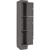 Clean Line Lockers, 3 -tier, Bank of 4, 48" x 18" x 76", Steel, Charcoal, Rivet (Assembled) Southpoint Industrial Supply