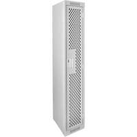 Clean Line Lockers, 12" x 12" x 72", Steel, Grey, Rivet (Assembled), Perforated Southpoint Industrial Supply
