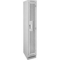 Clean Line Lockers, 12" x 18" x 76", Steel, Grey, Rivet (Assembled), Perforated Southpoint Industrial Supply