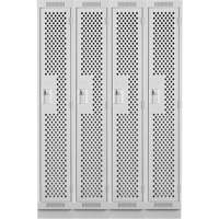 Clean Line Lockers, Bank of 4, 48" x 18" x 76", Steel, Grey, Rivet (Assembled), Perforated Southpoint Industrial Supply