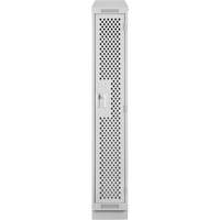 Clean Line Lockers, 12" x 18" x 82", Steel, Grey, Rivet (Assembled), Perforated Southpoint Industrial Supply