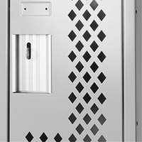 Clean Line™ Lockers, Bank of 2, 24" x 12" x 72", Steel, Grey, Rivet (Assembled), Perforated FK225 | Southpoint Industrial Supply