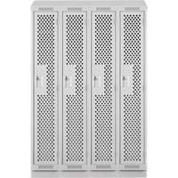 Clean Line Lockers, Bank of 4, 48" x 18" x 82", Steel, Grey, Rivet (Assembled), Perforated Southpoint Industrial Supply