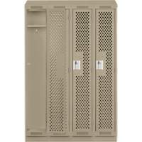 Clean Line Lockers, Bank of 4, 48" x 18" x 82", Steel, Grey, Rivet (Assembled), Perforated Southpoint Industrial Supply