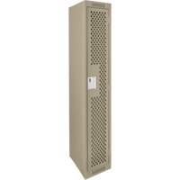Clean Line Lockers, 12" x 15" x 72", Steel, Beige, Rivet (Assembled), Perforated Southpoint Industrial Supply