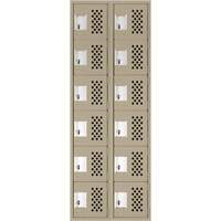 Assembled Lockerettes Clean Line Perforated Economy Lockers, 6 -tier, Bank of 2, 18" x 72" x 12", Steel Southpoint Industrial Supply