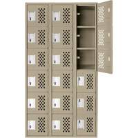 Assembled Lockerettes Clean Line Perforated Economy Lockers, 6 -tier, Bank of 3, 18" x 72" x 12", Steel Southpoint Industrial Supply