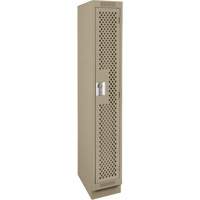 Clean Line Lockers, 12" x 18" x 76", Steel, Beige, Rivet (Assembled), Perforated Southpoint Industrial Supply