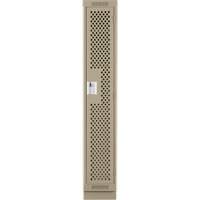Clean Line Lockers, 12" x 18" x 76", Steel, Beige, Rivet (Assembled), Perforated Southpoint Industrial Supply