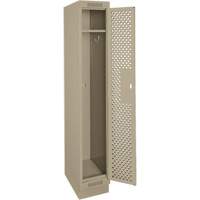 Clean Line Lockers, 12" x 18" x 76", Steel, Beige, Rivet (Assembled), Perforated Southpoint Industrial Supply