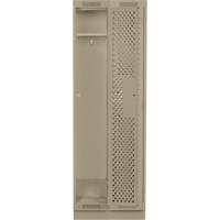 Clean Line Lockers, Bank of 2, 24" x 18" x 76", Steel, Beige, Rivet (Assembled), Perforated Southpoint Industrial Supply