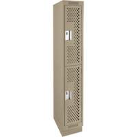 Clean Line Lockers, 2 -tier, 12" x 18" x 76", Steel, Beige, Rivet (Assembled), Perforated Southpoint Industrial Supply