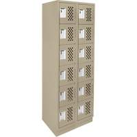 Assembled Lockerettes Clean Line Perforated Economy Lockers, 6 -tier, Bank of 2, 18" x 72" x 12", Steel Southpoint Industrial Supply
