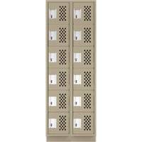 Assembled Lockerettes Clean Line Perforated Economy Lockers, 6 -tier, Bank of 2, 18" x 72" x 12", Steel Southpoint Industrial Supply