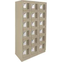 Assembled Lockerettes Clean Line Perforated Economy Lockers, 6 -tier, Bank of 3, 18" x 72" x 12", Steel Southpoint Industrial Supply