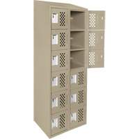 Clean-Line Perforated Lockerette, 6 -tier, Bank of 2, 12" x 72" x 12", Steel Southpoint Industrial Supply