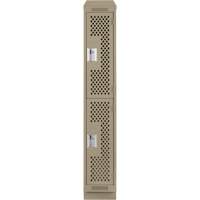 Clean Line Lockers, 2 -tier, 12" x 18" x 82", Steel, Beige, Rivet (Assembled), Perforated Southpoint Industrial Supply