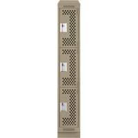 Clean Line Lockers, 3 -tier, 12" x 18" x 82", Steel, Beige, Rivet (Assembled), Perforated Southpoint Industrial Supply