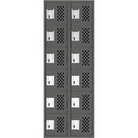 Assembled Lockerettes Clean Line Perforated Economy Lockers, 6 -tier, Bank of 2, 18" x 72" x 12", Steel Southpoint Industrial Supply