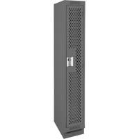 Clean Line Lockers, 12" x 18" x 76", Steel, Charcoal, Rivet (Assembled), Perforated Southpoint Industrial Supply