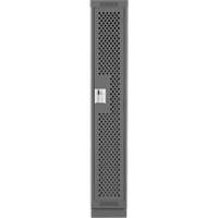 Clean Line Lockers, 12" x 18" x 76", Steel, Charcoal, Rivet (Assembled), Perforated Southpoint Industrial Supply