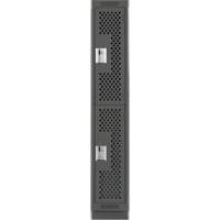 Clean Line Lockers, 2 -tier, 12" x 18" x 76", Steel, Charcoal, Rivet (Assembled), Perforated Southpoint Industrial Supply
