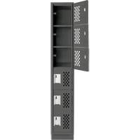 Assembled Lockerettes Clean Line Perforated Economy Lockers, 6 -tier, 18" x 72" x 12", Steel Southpoint Industrial Supply