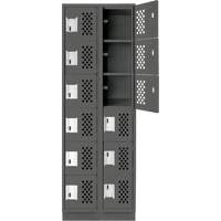 Assembled Lockerettes Clean Line Perforated Economy Lockers, 6 -tier, Bank of 2, 18" x 72" x 12", Steel Southpoint Industrial Supply