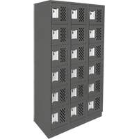 Assembled Lockerettes Clean Line Perforated Economy Lockers, 6 -tier, Bank of 3, 18" x 72" x 12", Steel Southpoint Industrial Supply