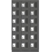 Assembled Lockerettes Clean Line Perforated Economy Lockers, 6 -tier, Bank of 3, 18" x 72" x 12", Steel Southpoint Industrial Supply