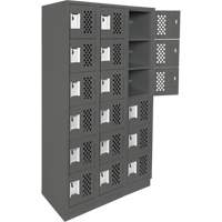 Assembled Lockerettes Clean Line Perforated Economy Lockers, 6 -tier, Bank of 3, 18" x 72" x 12", Steel Southpoint Industrial Supply