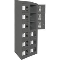 Clean-Line Perforated Lockerette, 6 -tier, Bank of 2, 12" x 72" x 12", Steel Southpoint Industrial Supply