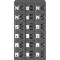Clean-Line Perforated Lockerette, 6 -tier, Bank of 3, 15" x 72" x 12", Steel Southpoint Industrial Supply