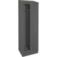 Clean Line Lockers, Bank of 2, 24" x 18" x 82", Steel, Charcoal, Rivet (Assembled), Perforated Southpoint Industrial Supply