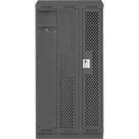 Clean Line Lockers, Bank of 3, 36" x 18" x 82", Steel, Charcoal, Rivet (Assembled), Perforated Southpoint Industrial Supply