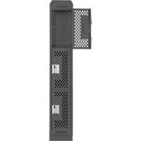 Clean Line Lockers, 3 -tier, 12" x 18" x 82", Steel, Charcoal, Rivet (Assembled), Perforated Southpoint Industrial Supply