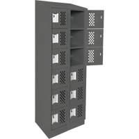 Clean-Line Perforated Lockerette, 6 -tier, Bank of 2, 12" x 72" x 12", Steel Southpoint Industrial Supply