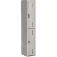 Concorde Heavy-Duty Lockers, 2 -tier, 12" x 18" x 72", Steel, Grey, Welded (Assembled) Southpoint Industrial Supply