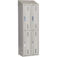 Concorde Heavy-Duty Lockers, 2 -tier, Bank of 2, 24" x 18" x 78", Steel, Grey, Welded (Assembled) Southpoint Industrial Supply