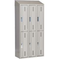 Concorde Heavy-Duty Lockers, 2 -tier, Bank of 3, 36" x 18" x 78", Steel, Grey, Welded (Assembled) Southpoint Industrial Supply