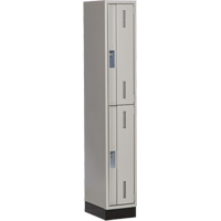 Concorde Heavy-Duty Lockers, 2 -tier, 12" x 18" x 76", Steel, Grey, Welded (Assembled) Southpoint Industrial Supply