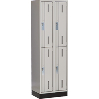 Concorde Heavy-Duty Lockers, 2 -tier, Bank of 2, 24" x 18" x 76", Steel, Grey, Welded (Assembled) Southpoint Industrial Supply