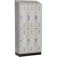 Concorde Heavy-Duty Lockers, 2 -tier, Bank of 3, 36" x 18" x 82", Steel, Grey, Welded (Assembled) Southpoint Industrial Supply