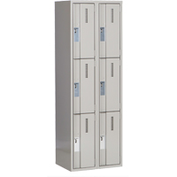 Concorde Heavy-Duty Lockers, 3 -tier, Bank of 2, 24" x 18" x 72", Steel, Grey, Welded (Assembled) Southpoint Industrial Supply