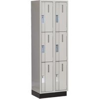 Concorde Heavy-Duty Lockers, 3 -tier, Bank of 2, 24" x 18" x 76", Steel, Grey, Welded (Assembled) Southpoint Industrial Supply