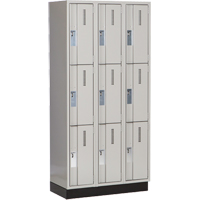 Concorde Heavy-Duty Lockers, 3 -tier, Bank of 3, 36" x 18" x 76", Steel, Grey, Welded (Assembled) Southpoint Industrial Supply