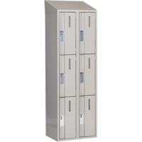 Concorde Heavy-Duty Lockers, 3 -tier, Bank of 2, 24" x 18" x 78", Steel, Grey, Welded (Assembled) Southpoint Industrial Supply